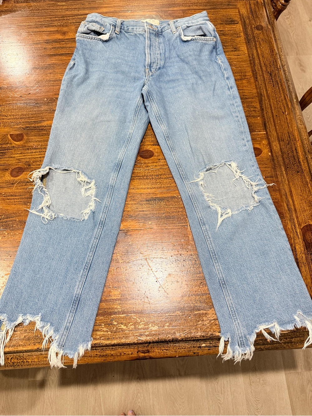 We The Free Maggie Straight Leg Distressed Jeans